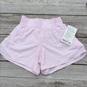Lululemon Hotty Hot High-Rise Lined Short 4" Pink Organza size 2 NWT‎